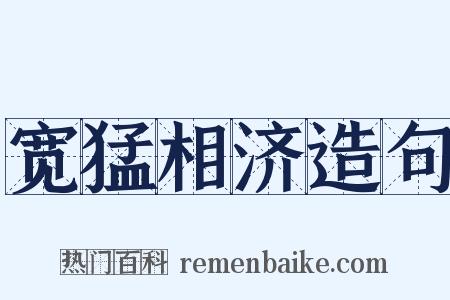 宽猛相济造句是什么意思的图片